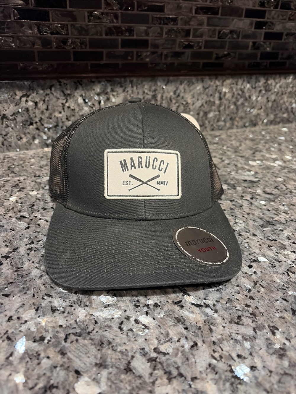 Marucci Baseball Hat Youth Snapback Adjustable Crosspatch Trucker Cap Mesh New